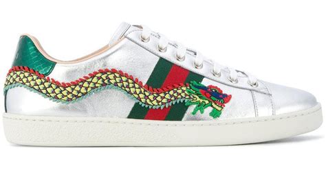 dragon design shoes gucci|Gucci ace embroidered shoes.